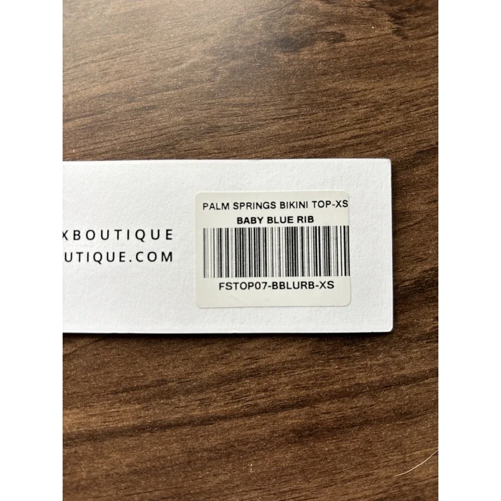 White Fox NWT Blue Swim Ribbed Palm Springs Bikini Top Del Marcos Bottom XS - Picture 7 of 7